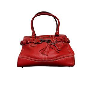 COACH Women Shoulder Bag Red F13084 Leather Tote Bag Hamptons casual / summer
